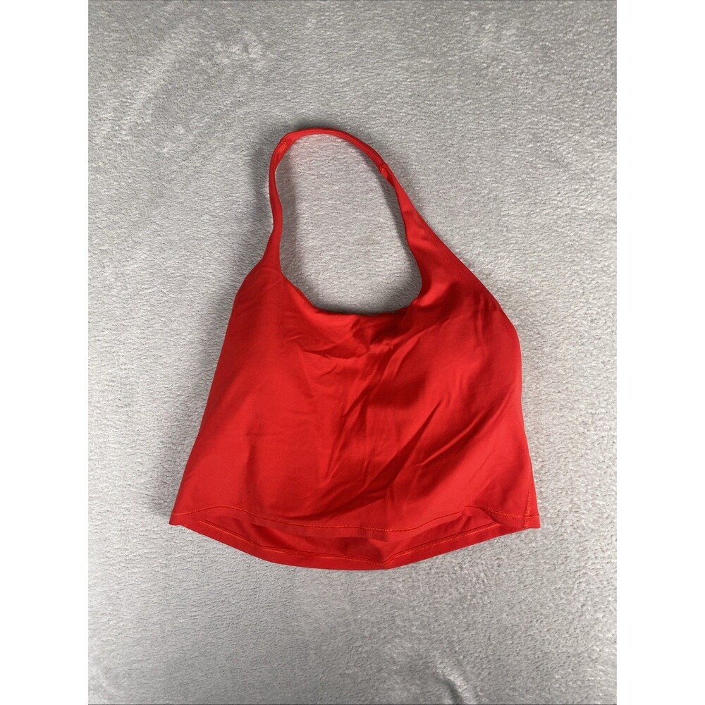 Athleta Halter Crop Top Padded Sports Bra  Women’s XL Red Athletic